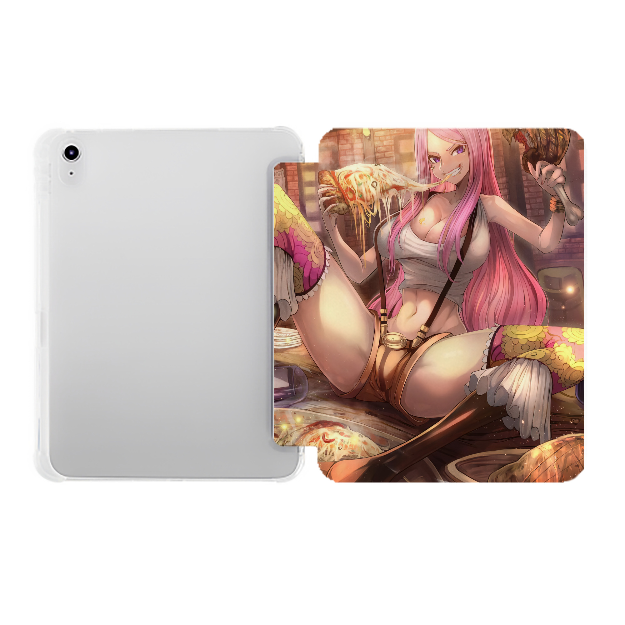 （画像用） ワンピース ONE PIECE IPad ケース ペン収納付き 三つ折りスタンド PUレザー×シリコン 対応機種9.5/10.5/10.9インチ